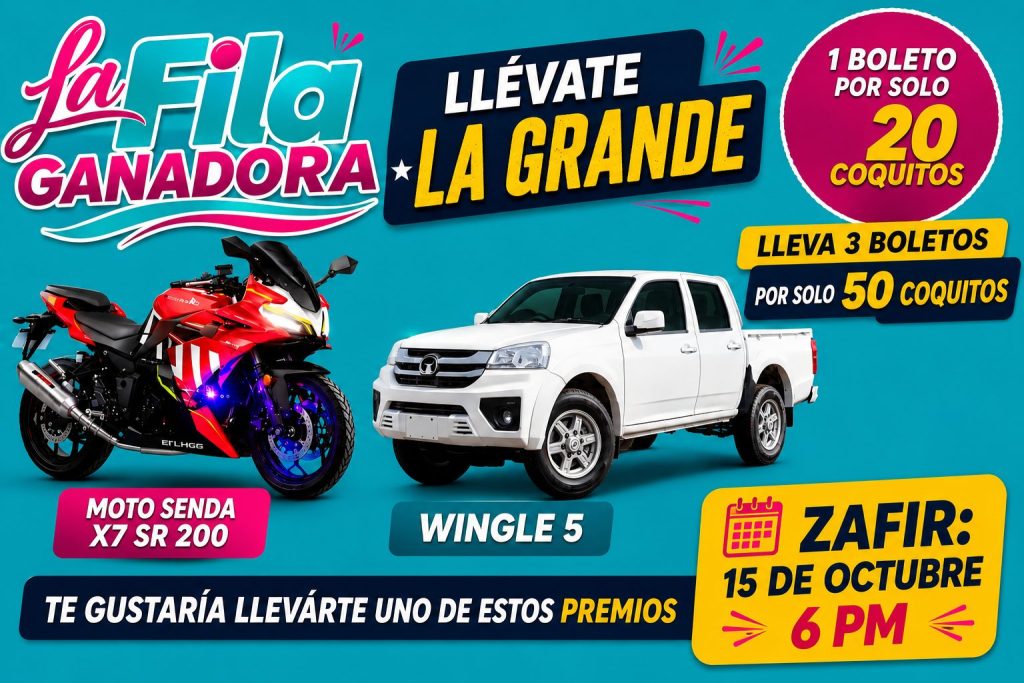 Gran sorteo de una camioneta y moto